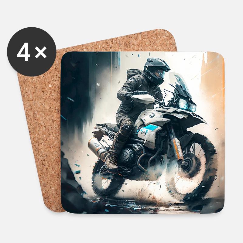 Enduro Tour 2 - Untersetzer (4er-Set) - Weiß