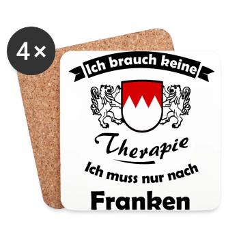 Die Therapie in Franken - Untersetzer (4er-Set) - Weiß - Vorne