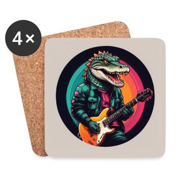Plakat Crocodile 01 - Untersetzer (4er-Set) - Weiß - Vorne