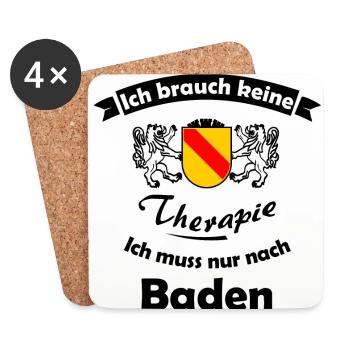 Urlaub im Badnerland - Untersetzer (4er-Set) - Weiß - Vorne