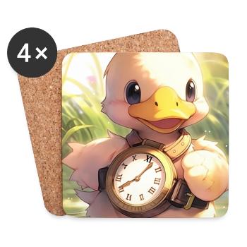 Mon beau canard - Dessous de verre (lot de 4) - blanc - Devant