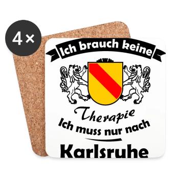 Thérapie à Karlsruhe - Dessous de verre (lot de 4) - blanc - Devant