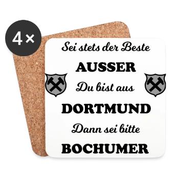 Bochum and Dortmund - Coasters (set of 4) - white - Front