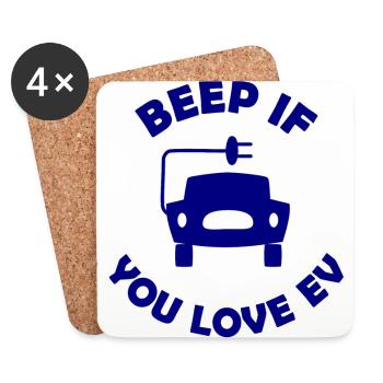 Die E Auto Fans - Untersetzer (4er-Set) - Weiß - Vorne