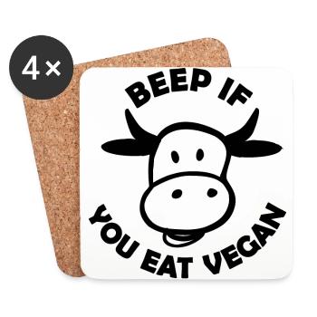 The vegan gourmets - Coasters (set of 4) - white - Front