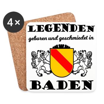 Né dans la belle ville de Bade - Dessous de verre (lot de 4) - blanc - Devant