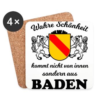 Aus dem schönen Badnerland - Untersetzer (4er-Set) - Weiß - Vorne