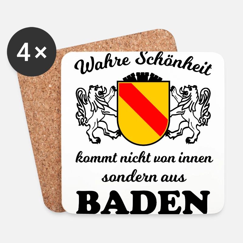 Aus dem schönen Badnerland - Untersetzer (4er-Set) - Weiß