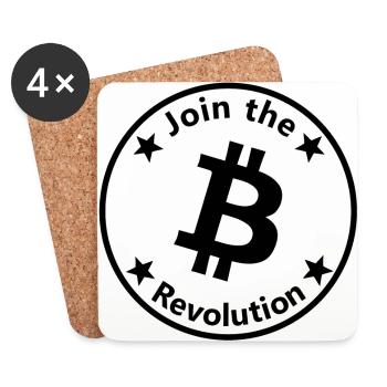 La révolution crypto commence - Dessous de verre (lot de 4) - blanc - Devant