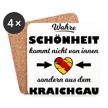 Chez vous dans le magnifique Kraichgau - Dessous de verre (lot de 4) - blanc - Devant