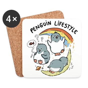 Penguin lifestyle - Dessous de verre (lot de 4) - blanc - Devant