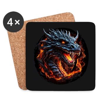 Colorful Fire Dragon for Dragon Fans - Coasters (set of 4) - white - Front
