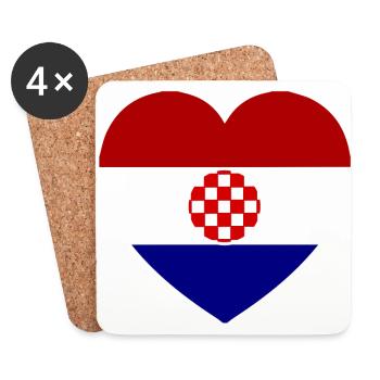 The heart of love for Croatia - Coasters (set of 4) - white - Front