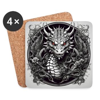 Colorful Fire Dragon for Dragon Fans Dragon Friends - Coasters (set of 4) - white - Front