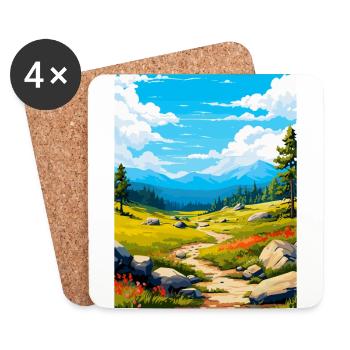Sierra De Guadarrama Nationalpark Spanien Poster - Untersetzer (4er-Set) - Weiß - Vorne