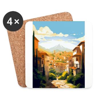 Granada Spanien Vintage Reiseplakat WPA Souvenir - Untersetzer (4er-Set) - Weiß - Vorne