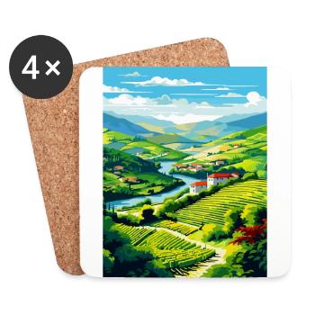 Douro-Tal Portugal Vintage Reiseposter WPA - Untersetzer (4er-Set) - Weiß - Vorne