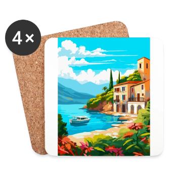 Mallorca Spanien Vintage Reiseplakat Souvenir WPA - Untersetzer (4er-Set) - Weiß - Vorne