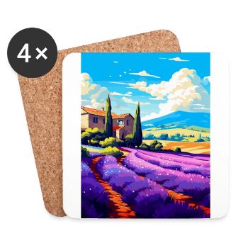 Provence Frankreich Vintage Reiseplakat Souvenir WPA - Untersetzer (4er-Set) - Weiß - Vorne