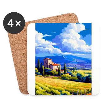Provence Frankreich Vintage Reiseplakat Souvenir WPA - Untersetzer (4er-Set) - Weiß - Vorne