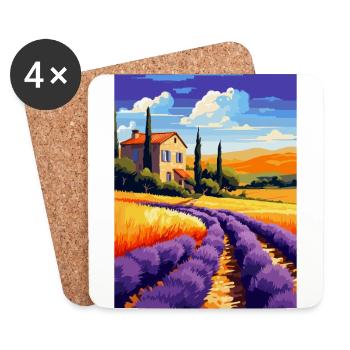 Provence Frankreich Vintage Reiseplakat Souvenir WPA - Untersetzer (4er-Set) - Weiß - Vorne