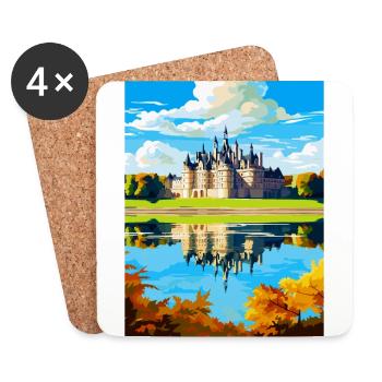 Loiretal Frankreich Vintage Reiseplakat Souvenir - Untersetzer (4er-Set) - Weiß - Vorne