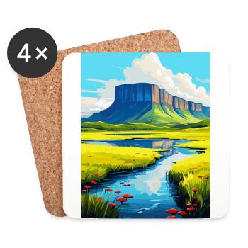 Ben Bulben Irland UK Vintage Reiseposter WPA - Untersetzer (4er-Set) - Weiß - Vorne