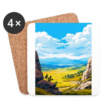 Sierra De Guadarrama Nationalpark Spanien Poster - Untersetzer (4er-Set) - Weiß - Vorne