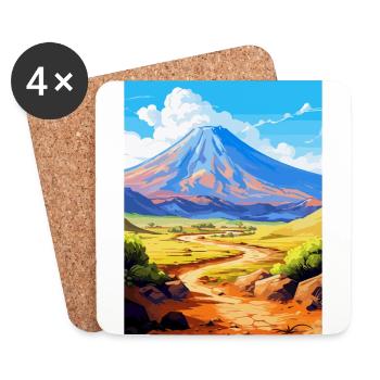 Teide Nationalpark Spanien Vintage Reiseplakat - Untersetzer (4er-Set) - Weiß - Vorne