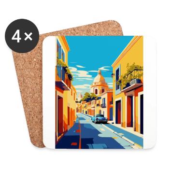 Jerez De La Frontera Espagne Affiche De Voyage Vintage - Dessous de verre (lot de 4) - blanc - Devant
