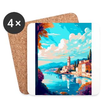 Split Kroatien Vintage Reiseplakat WPA Souvenir - Untersetzer (4er-Set) - Weiß - Vorne