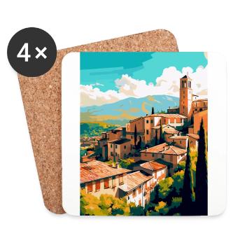 Granada Spanien Vintage Reiseplakat WPA Souvenir - Untersetzer (4er-Set) - Weiß - Vorne