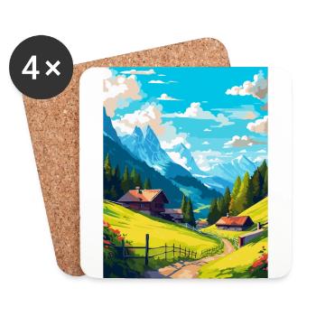 Appenzell Schweiz Vintage Reiseplakat WPA - Untersetzer (4er-Set) - Weiß - Vorne