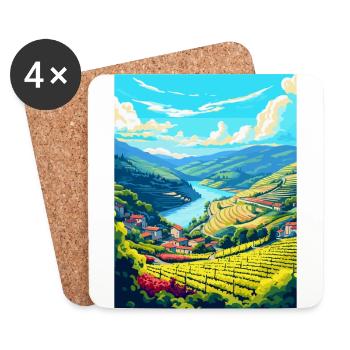 Douro-Tal Portugal Vintage Reiseposter WPA - Untersetzer (4er-Set) - Weiß - Vorne