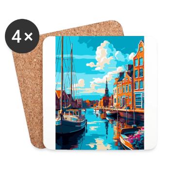 Dordrecht Niederlande Vintage Reiseposter WPA - Untersetzer (4er-Set) - Weiß - Vorne