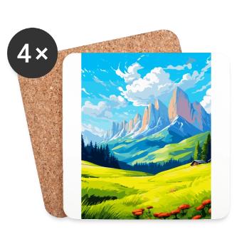 Dolomites Italy Vintage Travel Poster Souvenir WPA - Coasters (set of 4) - white - Front