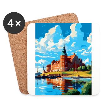 Kalmar Schweden Vintage Reiseposter WPA Souvenir - Untersetzer (4er-Set) - Weiß - Vorne