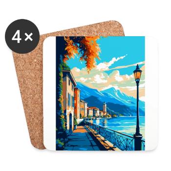 Locarno Switzerland Vintage Travel Poster Souvenir - Coasters (set of 4) - white - Front