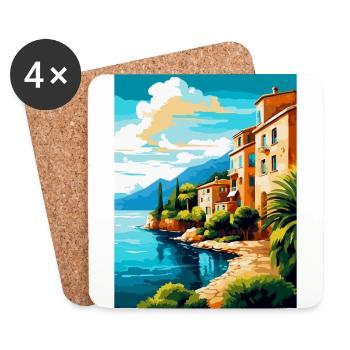 Mallorca Spanien Vintage Reiseplakat Souvenir WPA - Untersetzer (4er-Set) - Weiß - Vorne