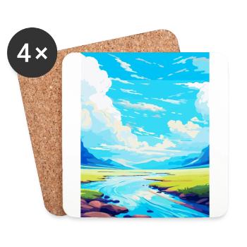 High Cup Nick Cumbria Vintage Travel Poster WPA - Coasters (set of 4) - white - Front