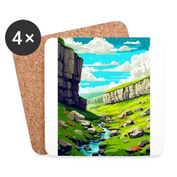 Malham Cove England Uk Vintage Reiseposter WPA - Untersetzer (4er-Set) - Weiß - Vorne