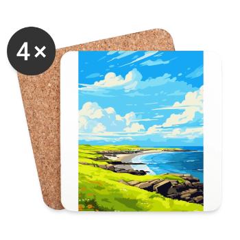 Isle Of Sanday Scotland Uk Vintage Travel Poster - Coasters (set of 4) - white - Front