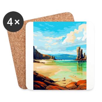 Isle Of Lewis Scotland Uk Vintage Travel Poster - Coasters (set of 4) - white - Front