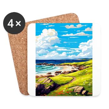 Isle Of Coll Schottland UK Vintage Reiseposter WPA - Untersetzer (4er-Set) - Weiß - Vorne