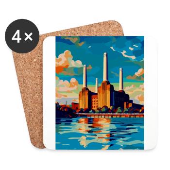 Battersea London England UK Vintage Reiseposter - Untersetzer (4er-Set) - Weiß - Vorne