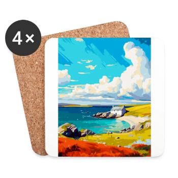 Shetland Scotland Uk Vintage Travel Poster WPA Art - Coasters (set of 4) - white - Front