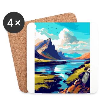 Île de Skye Écosse Royaume-Uni Affiche de voyage souvenir - Dessous de verre (lot de 4) - blanc - Devant