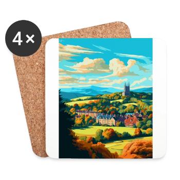 Great Malvern England Uk Reise Poster Souvenir - Untersetzer (4er-Set) - Weiß - Vorne