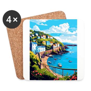 Ilfracombe England Uk Travel Poster Souvenir WPA - Coasters (set of 4) - white - Front