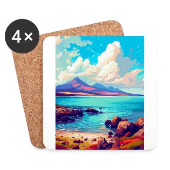 Isle Of Arran Scotland Uk Travel Poster Souvenir - Coasters (set of 4) - white - Front